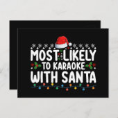 サンタクリスマスにカラオケが最も多い ポストカード (正面/裏面)