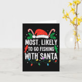 サンタクリスマスのおもしろいと魚釣りに行く可能性が高い カード (黄色い花)