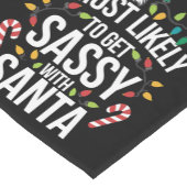 サンタクリスマスのクリスマスに酔いしれる ショートテーブルランナー (コーナー)