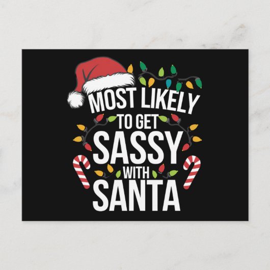 サンタクリスマスのクリスマスに酔いしれる シーズンポストカード (正面)