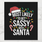 サンタクリスマスのクリスマスに酔いしれる ワインラベル (シングルラベル)