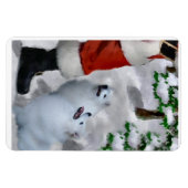 サンタクリスマスを迎えたアメリカのエスキモー犬 マグネット (横)
