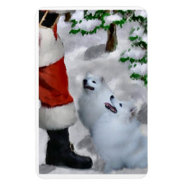 サンタクリスマスを迎えたアメリカのエスキモー犬 マグネット