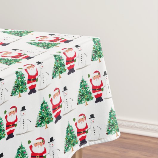 サンタクリスマスウィンターレッドレトロヴィンテージ テーブルクロス (インサイチュ)