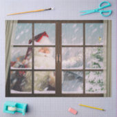 サンタクリスマスウィンドウデカップージティッシュペーパー 薄葉紙 (クラフト)