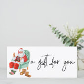 サンタクリスマスウォーターカラーギフトカード (スタンド正面)