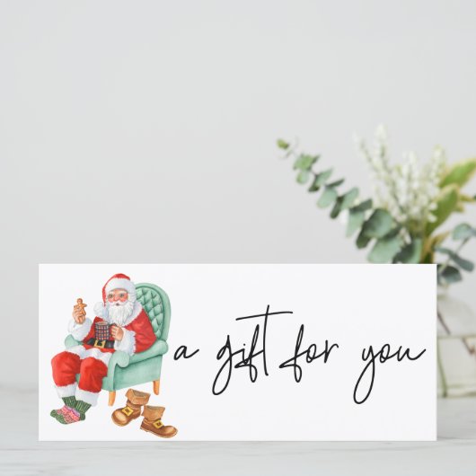 サンタクリスマスウォーターカラーギフトカード (スタンド正面)