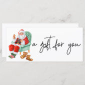 サンタクリスマスウォーターカラーギフトカード (正面/裏面)