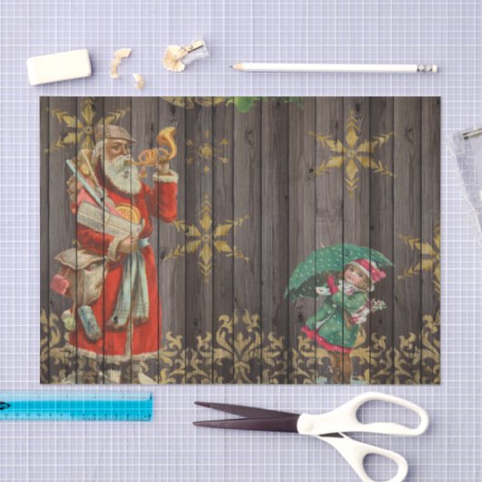 サンタクリスマスウッドエフェクトの切り離し 薄葉紙 (クラフト)
