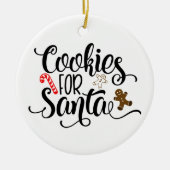 サンタクリスマスオーナメント用おもしろいCookie セラミックオーナメント (正面)