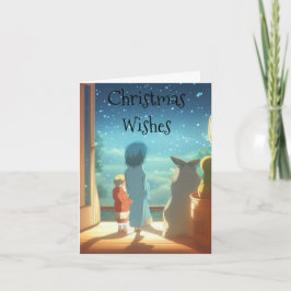 サンタクリスマスカードのウェイティン カード