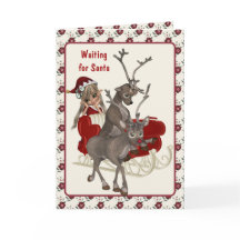 サンタクリスマスカードを待つ