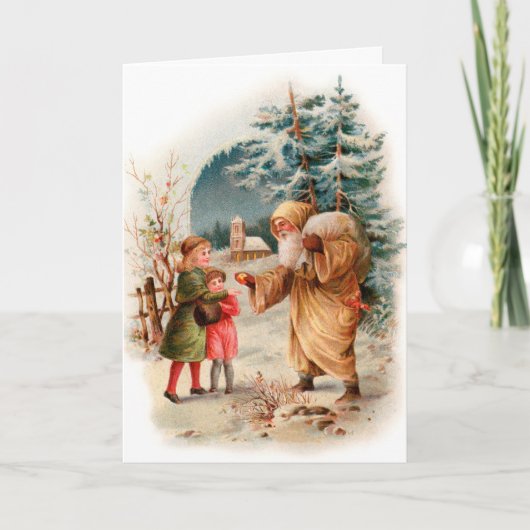 サンタクリスマスカード – オールドファッションサンタ シーズンカード (正面)