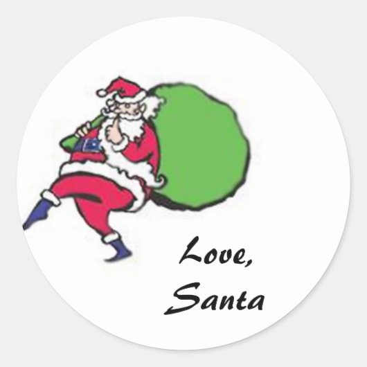 サンタクリスマスギフトタグ ラウンドシール (正面)
