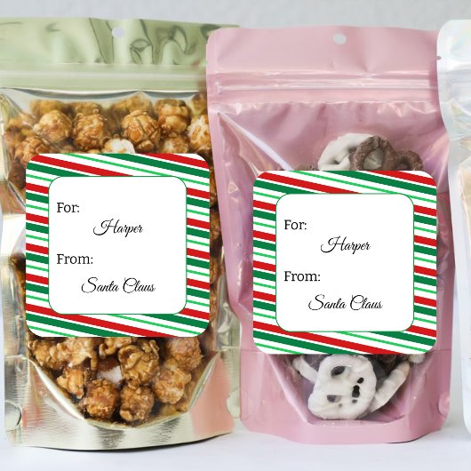 サンタクリスマスギフトパーソナライズされたサンタクロースから スクエアシール