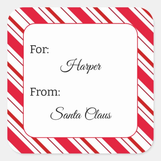 サンタクリスマスギフトパーソナライズされたサンタクロースから スクエアシール (正面)