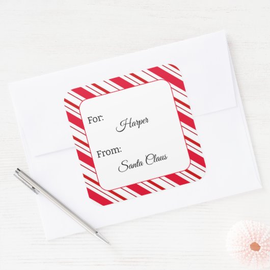 サンタクリスマスギフトパーソナライズされたサンタクロースから スクエアシール (封筒)