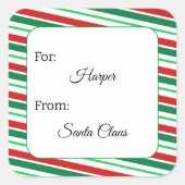 サンタクリスマスギフトパーソナライズされたサンタクロースから スクエアシール (正面)