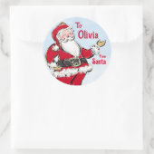 サンタクリスマスギフトラベルステッカーfrom Santa ラウンドシール (バッグ)