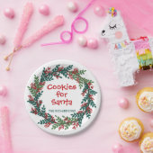 サンタクリスマスクッキーのリース ペーパープレート (パーティー)