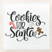 サンタクリスマスクッキー ガラスコースター (正面)