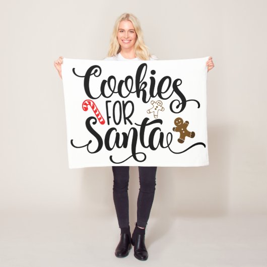 サンタクリスマスクッキー フリースブランケット (インサイチュ)