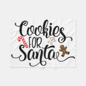サンタクリスマスクッキー フリースブランケット (正面(横))