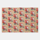 サンタクリスマスクラフトラッピング紙シート ラッピングペーパーシート (正面)