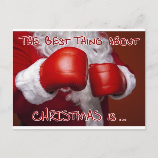 サンタクリスマスクリスマスおもしろいユーモアボクシングデー シーズンポストカード (正面)