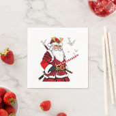 サンタクリスマスサンタクロース日本のアートサムライ スタンダードカクテルナプキン (インサイチュ)