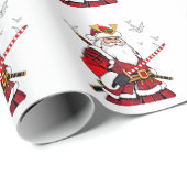 サンタクリスマスサンタクロース日本のアートサムライ ラッピングペーパー (ロールコーナー)