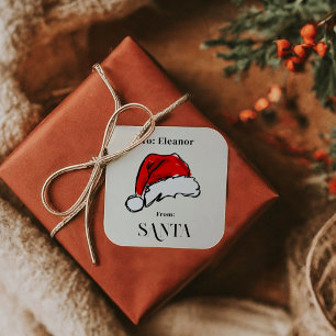 サンタクリスマスサンタハットスケッチから スクエアシール