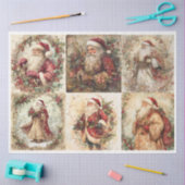 サンタクリスマススクウェア 薄葉紙 (クラフト)