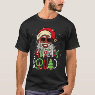 サンタクリスマススクワッドブラックメンズアフリカンアメリカンP Tシャツ