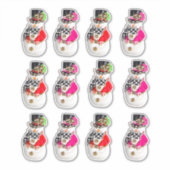 サンタクリスマスステッカークロースクリスマスデカール赤おもしろい シール (正面)