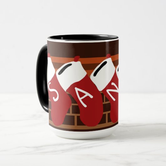 サンタクリスマスストッキングマグ マグカップ (正面左)