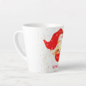 サンタクリスマスソーシャルディスタンスメリーパーソナル カフェラテマグ (左アングル)