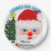 サンタクリスマスツリーのクッキー ペーパープレート (正面)