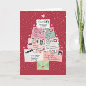 サンタクリスマスツリーへの手紙を折り畳み シーズンカード (正面)