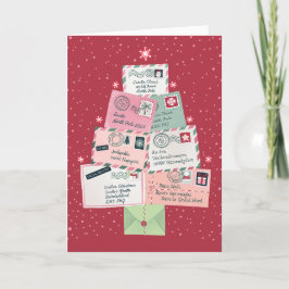 サンタクリスマスツリーへの手紙を折り畳み シーズンカード