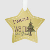 サンタクリスマスツリーを待パーソナライズされたつ オーナメント (正面)