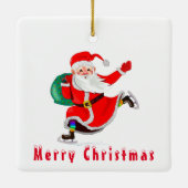 サンタクリスマスツリーオーナメント – メリークリスマス セラミックオーナメント (裏面)