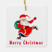 サンタクリスマスツリーオーナメント – メリークリスマス セラミックオーナメント (正面)