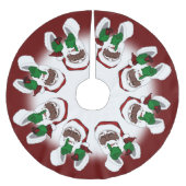 サンタクリスマスツリースカートブラックサンタデコール ブラッシュドポリエステルツリースカート (正面)