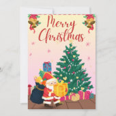 サンタクリスマスツリーフェスティバルグリーティングカード 招待状 (正面)