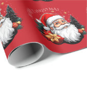 サンタクリスマスツリー赤メリークリスマス ラッピングペーパー (ロールコーナー)