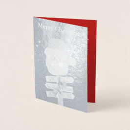 サンタクリスマスツリー銀箔カード 箔カード