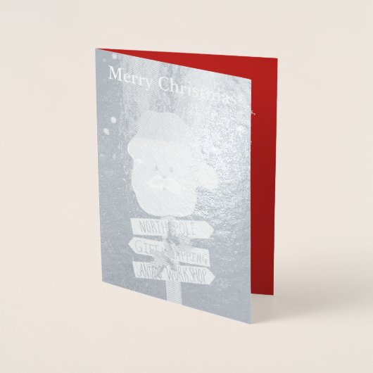 サンタクリスマスツリー銀箔カード 箔カード (正面)