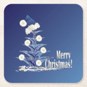 サンタクリスマスツリー スクエアペーパーコースター (正面)