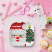 サンタクリスマスツリー ペーパープレート (パーティー)